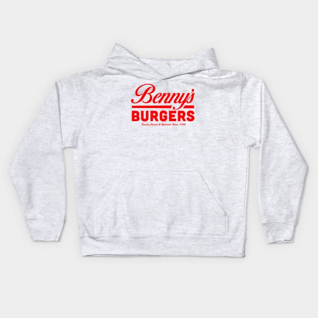 Bennys Burgers Kids Hoodie by familiaritees